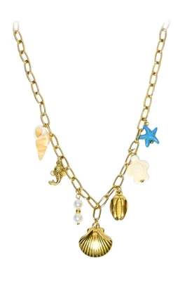 Collier breloque coquillage Or