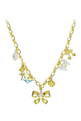 Collier breloque noeud papillon Or