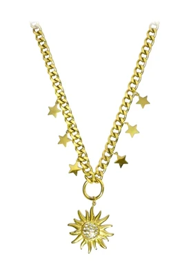 Collier breloque soleil Or