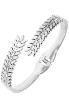 Jonc feuille Argent