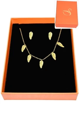 Coffret feuille de la vie parure bijoux collection hervé aliex Or