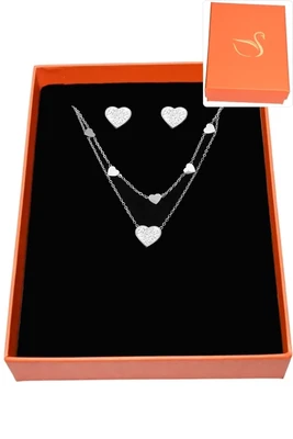 Coffret coeur parure bijoux collection hervé aliex Argent