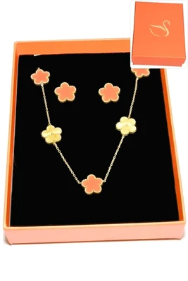 Coffret fleur parure bijoux collection hervé aliex Or