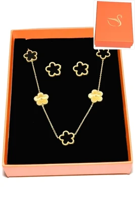 Coffret fleur parure bijoux collection hervé aliex Or