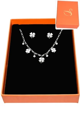 Coffret tréfle parure bijoux collection hervé aliex Argent