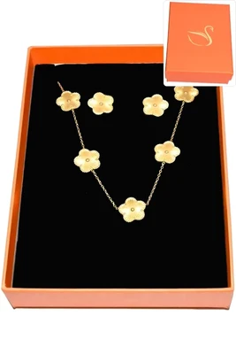 Coffret fleur parure bijoux collection hervé aliex Or