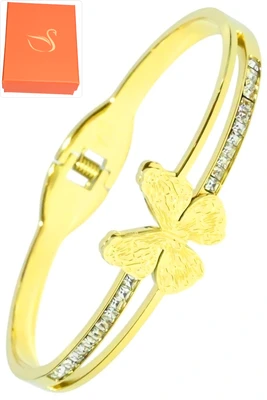 Coffret jonc cadeaux bijoux papillon Or
