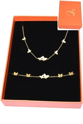 Coffret papillon parure bijoux collection hervé aliex Or