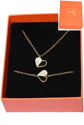 Coffret coeur parure bijoux collection hervé aliex Or