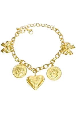 Bracelet breloque coeur Or