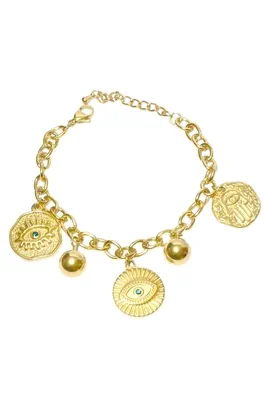 Bracelet breloque oeil Or