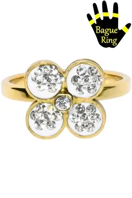 Bague anti-stress tournante 19mm fleur Or