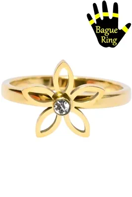 Bague anti-stress tournante 20mm fleur Or