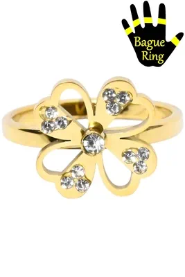Bague anti-stress tournante 19mm tréfle Or