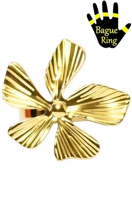 Bague taille 18mm fleur Or