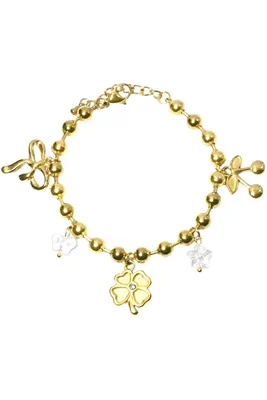 Bracelet breloque tréfle Or