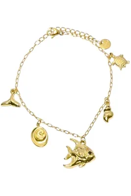 Bracelet breloque poisson Or