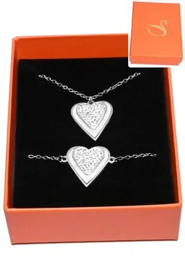Coffret coeur parure bijoux collection hervé aliex Argent