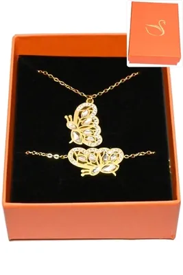 Coffret papillon parure bijoux collection hervé aliex Or