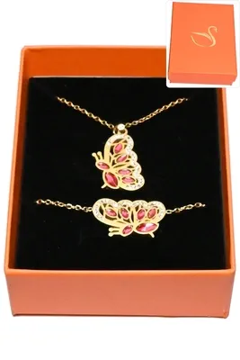 Coffret papillon parure bijoux collection hervé aliex Or