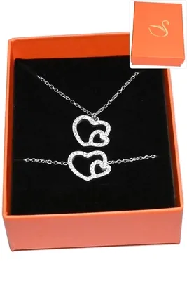 Coffret coeur parure bijoux collection hervé aliex Argent