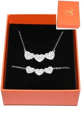 Coffret coeur parure bijoux collection hervé aliex Argent