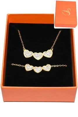 Coffret coeur parure bijoux collection hervé aliex Or
