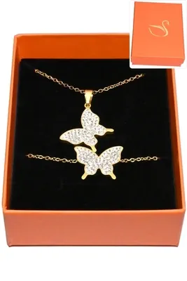 Coffret papillon parure bijoux collection hervé aliex Or