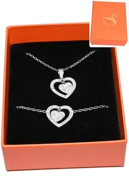 Coffret coeur parure bijoux collection hervé aliex Argent