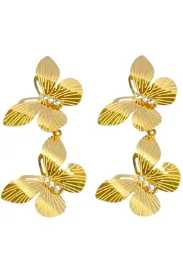 Boucle-d-oreille pendante papillon Or