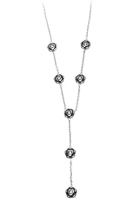 Collier en Y fleur Argent 96FF64 