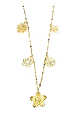 Collier breloque fleur Or A07002 