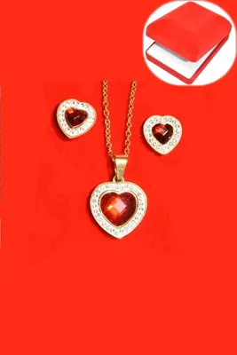 Coffret rouge cadeaux coeur Or