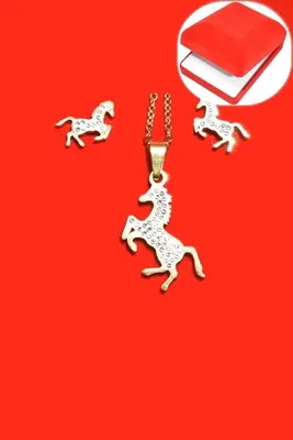 Coffret rouge cadeaux cheval Or
