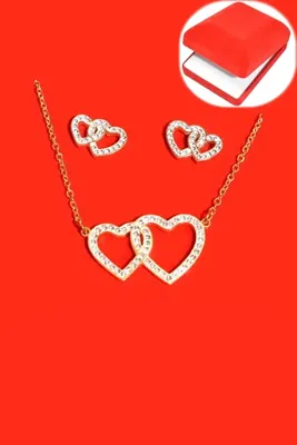 Coffret rouge cadeaux coeur Or