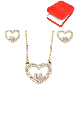 Coffret rouge cadeaux coeur Or