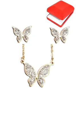 Coffret rouge cadeaux papillon Or