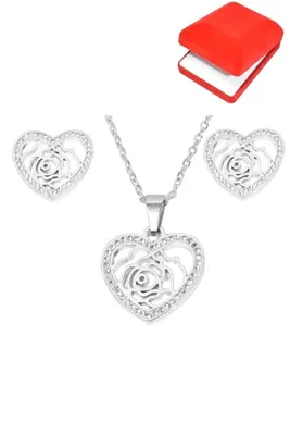 Coffret rouge cadeaux coeur Argent