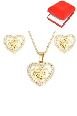 Coffret rouge cadeaux coeur Or