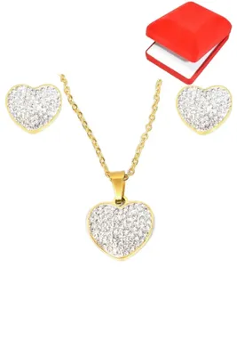 Coffret rouge cadeaux coeur Or