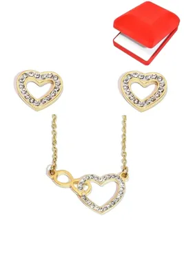 Coffret rouge cadeaux coeur Or