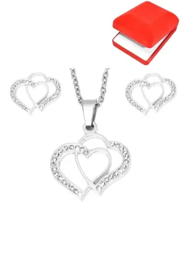 Coffret rouge cadeaux coeur Argent