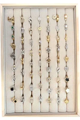 Bague en lot de 60 pcs avec présentoire Or 929C8E 
