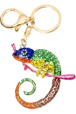 porte-cle caméléon Or 14D312 