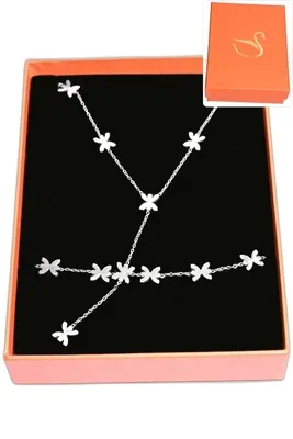 Coffret orange parure bijoux en Y yaz Argent