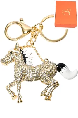 porte-cle cheval Or 7F7285 