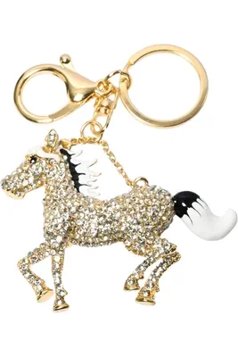 porte-cle cheval Or 7F7285 