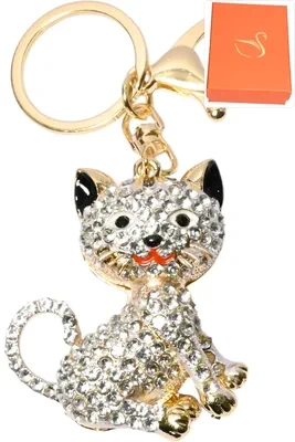 porte-cle chat Or 808AFB 