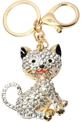 porte-cle chat Or 808AFB 