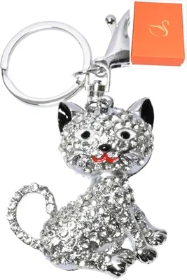 porte-cle chat Argent 808AFB 